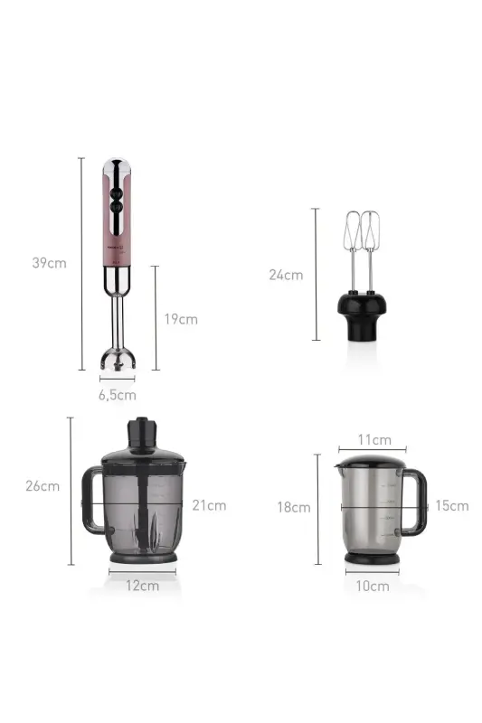 Mia Mega Rosagold/chrome Blender Set A447-09 - 4