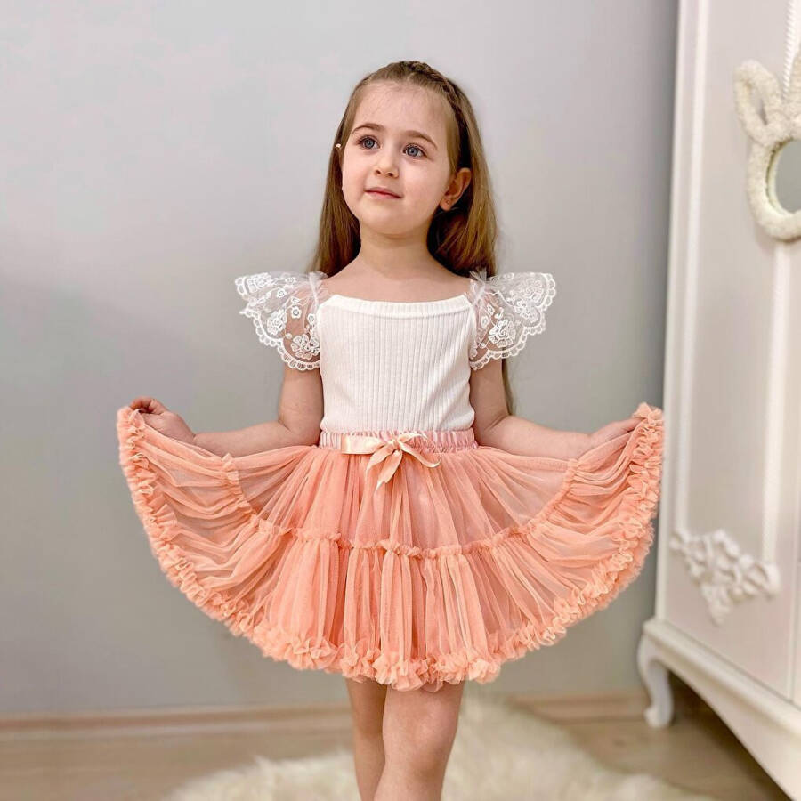 Mia Satin Lined Fluffy Tutu Skirt - 6