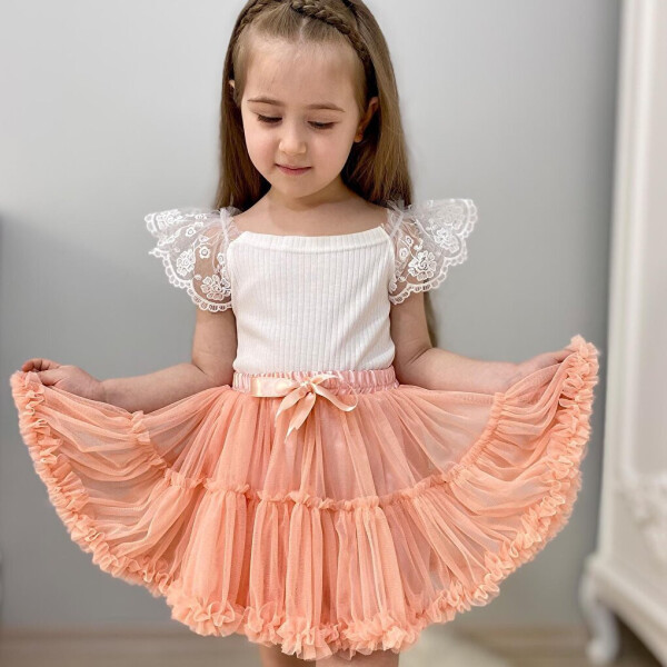 Mia Satin Lined Fluffy Tutu Skirt - 8