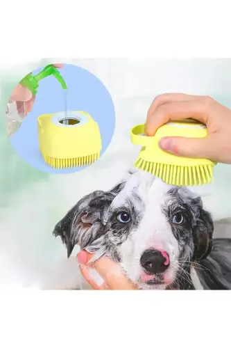 Мягкая силиконовая массажная мочалка для душа с гибким гелевым резервуаром. Эффективный скраб для ванны и душа Желтый - 3