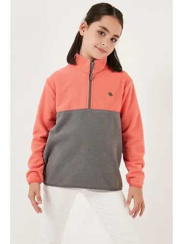 Мягкий Флисовый Полузастежка-молния Цветной Блок Воротник-стойка 5905004-Черный - 3