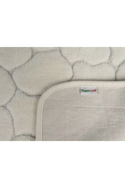 Мягкий нескользящий хлопковый коврик для ванной 2 шт. Стирка 60x100 50x60 см. Коврик для ванной бежевый - 3