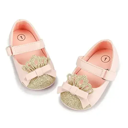 Miamooi Infant Baby Girls Wedding Dress Shoes Bow Ballet Princess Mary Jane Flats Toddler First Walkers Sneaker Newborn Crib Baptism Shoes - MIAMOOI
