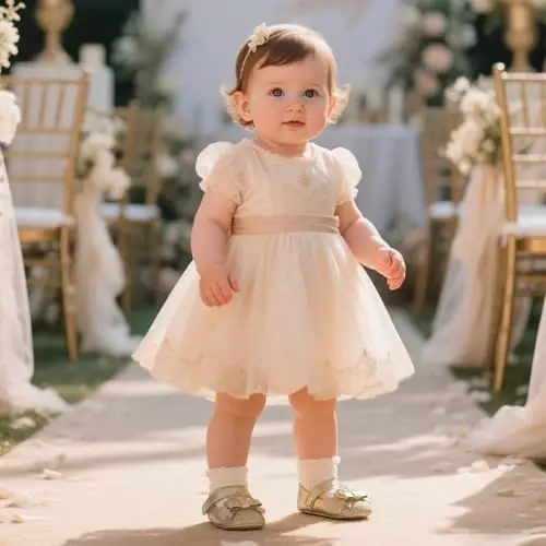 Miamooi Infant Baby Girls Wedding Dress Shoes Bow Ballet Princess Mary Jane Flats Toddler First Walkers Sneaker Newborn Crib Baptism Shoes - 3