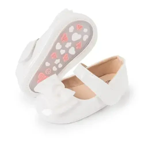 Miamooi Infant Baby Girls Wedding Dress Shoes Bow Ballet Princess Mary Jane Flats Toddler First Walkers Sneaker Newborn Crib Baptism Shoes 