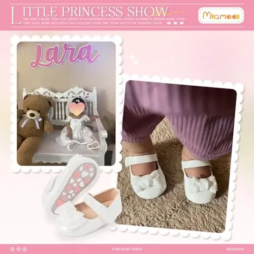 Miamooi Infant Baby Girls Wedding Dress Shoes Bow Ballet Princess Mary Jane Flats Toddler First Walkers Sneaker Newborn Crib Baptism Shoes - MIAMOOI (1)