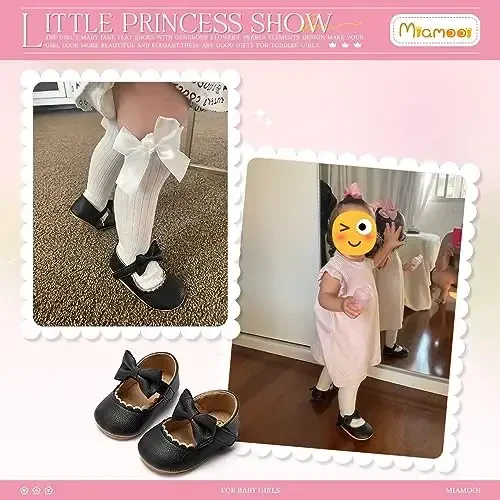 Miamooi chaqaloq qizlar to'y liboslari poyafzallari kamon balet malika Mary Jane flats Toddler birinchi yuruvchilar krossovkalar yangi tug'ilgan chaqaloq uchun krovatga cho'mdirish poyafzallari - 4