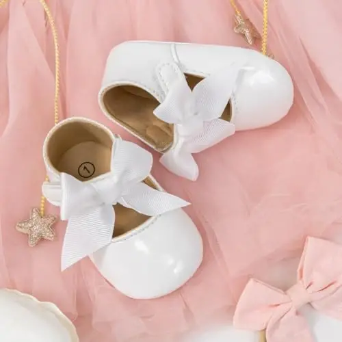 Miamooi Infant Baby Girls Mary Jane Shoes Bow Ballet Flats First Walkers - 4