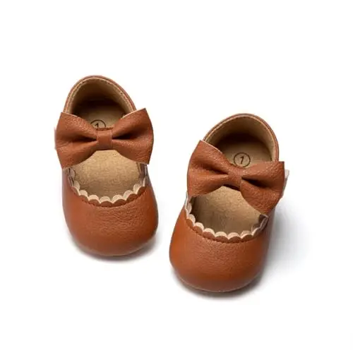 Miamooi Infant Baby Girls Mary Jane Shoes Bow Ballet Flats First Walkers - 1