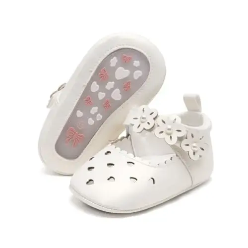 Miamooi Infant Baby Girls Mary Jane Shoes Bow Ballet Flats First Walkers - 1