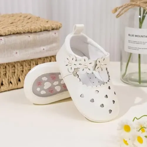 Miamooi Infant Baby Girls Mary Jane Shoes Bow Ballet Flats First Walkers - 3