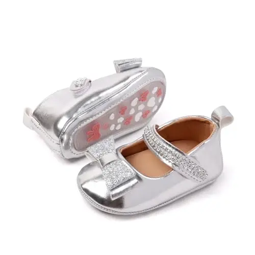 Miamooi Infant Baby Girls Mary Jane Shoes Bow Ballet Flats First Walkers - 1