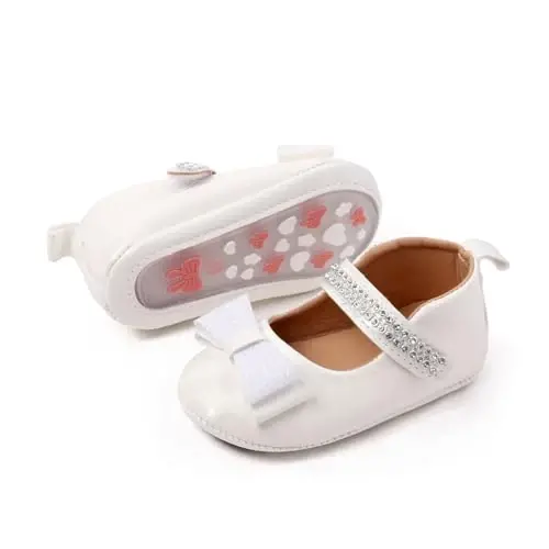 Miamooi Infant Baby Girls Mary Jane Shoes Bow Ballet Flats First Walkers - 1