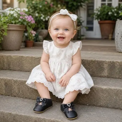 Miamooi Infant Baby Girls Mary Jane Shoes Bow Ballet Flats First Walkers - 2
