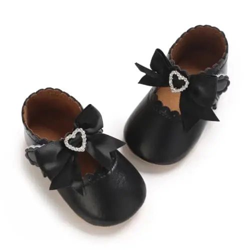Miamooi Infant Baby Girls Mary Jane Shoes Bow Ballet Flats First Walkers - 3