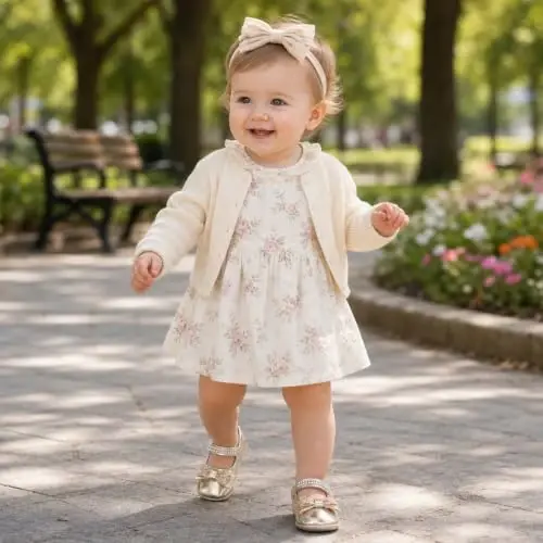 Miamooi Infant Baby Girls Mary Jane Shoes Bow Ballet Flats First Walkers - MIAMOOI (1)