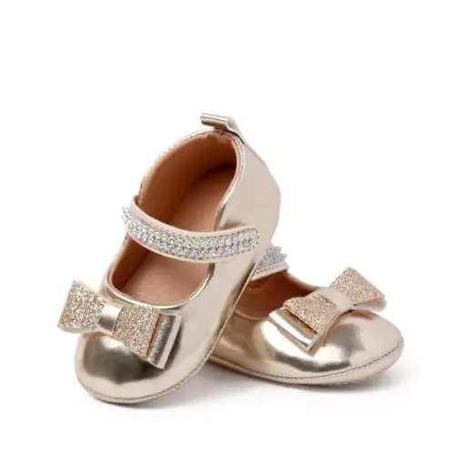 Miamooi Infant Baby Girls Mary Jane Shoes Bow Ballet Flats First Walkers - 3