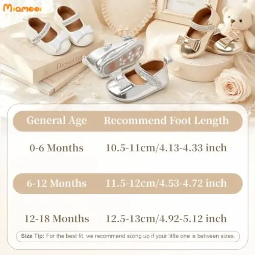 Miamooi Infant Baby Girls Mary Jane Shoes Bow Ballet Flats First Walkers - 5