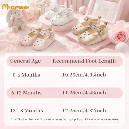 Miamooi Infant Baby Girls Mary Jane Shoes Bow Ballet Flats First Walkers - 5