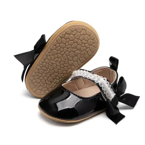Miamooi Infant Baby Girls Mary Jane Shoes Bow Ballet Flats First Walkers - MIAMOOI
