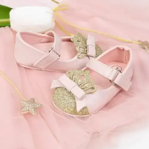 Miamooi Infant Baby Girls Wedding Dress Shoes Bow Ballet Princess Mary Jane Flats Toddler First Walkers Sneaker Newborn Crib Baptism Shoes - 5
