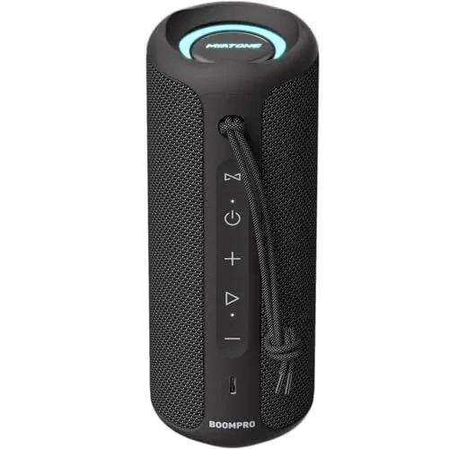 MIATONE Bluetooth-динамики 36 Вт Портативная акустика со стереозвуком и басами, Bluetooth 5.3 Беспроводная акустика USB Type C для улицы, 5000 мАч 16 часов воспроизведения IPX7 Водонепроницаемая, Акустика с цветными огнями (черная) - MIATONE (1)