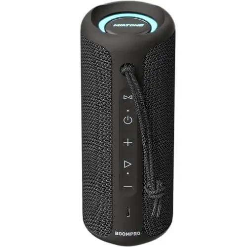 MIATONE Bluetooth Karnay 36W Ko'chma Karnay Stereo Ovozli Bass bilan, Bluetooth 5.3 Simsiz Karnay USB Type C Tashqi, 5000mAh 16 soat O'ynash Vaqti IPX7 Su O'tkazmaydigan, Rangli Chiroqlar Karnay (Qora) - 2