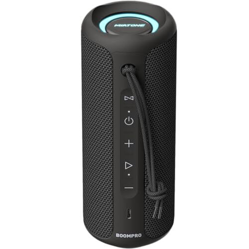 MIATONE Bluetooth Karnay 36W Ko'chma Karnay Stereo Ovozli Bass bilan, Bluetooth 5.3 Simsiz Karnay USB Type C Tashqi, 5000mAh 16 soat O'ynash Vaqti IPX7 Su O'tkazmaydigan, Rangli Chiroqlar Karnay (Qora) - 2