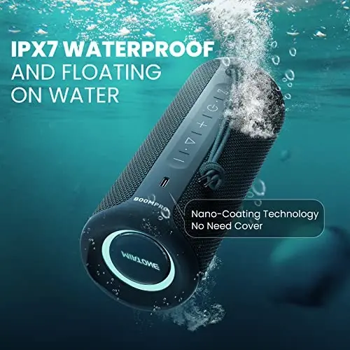 MIATONE Bluetooth Speaker 36W Stereo Sound Bass Present Boy Gifts - Blue | Portable Speaker Bluetooth 5.3 Wireless USB Type C Outdoor and Travel, 5000mAh Up to 16H Playtime Indoor - 5