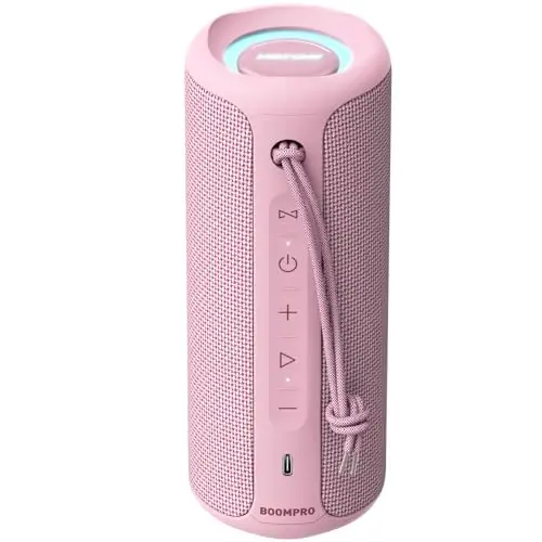 MIATONE Bluetooth Speaker 36W Stereo Sound Bass Present Woman Gifts - Pink | Portable Speaker Bluetooth 5.3 Wireless USB Type C, Outdoor and Travel, 5000mAh Up to 16H Playtime, Indoor Party Home - 1