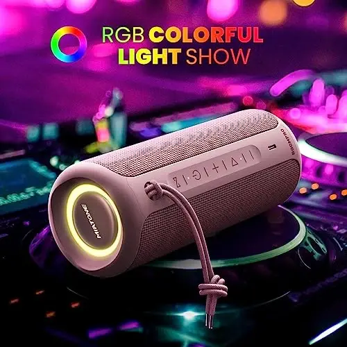 MIATONE Bluetooth Speaker 36W Stereo Sound Bass Present Woman Gifts - Pink | Portable Speaker Bluetooth 5.3 Wireless USB Type C, Outdoor and Travel, 5000mAh Up to 16H Playtime, Indoor Party Home - 6