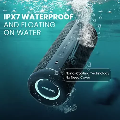 MIATONE Portativ Bluetooth Karnaylar 36W Stereo Ovoz Bassni Kuchaytirish, 24 Soat Ijro Etish Vaqti, Bluetooth 5.3 TWS Ulanishi Ota O'g'il Do'st U uchun Sovg'alar (Moviy) - 5