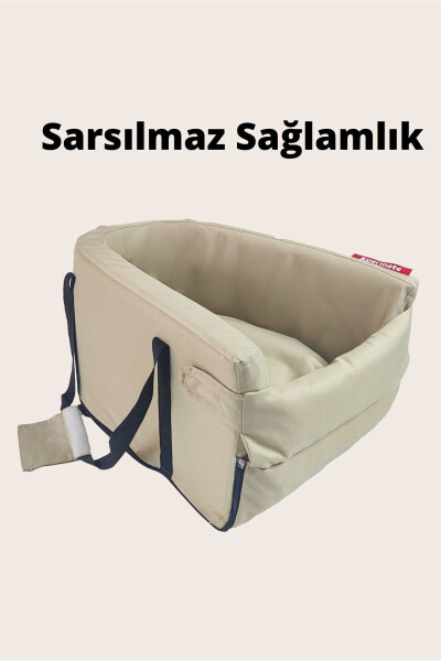 MiauNest™ Kedi Taşıma Çantası Kedi Seyahat Çantası Araba İçi Yatak ve Kedi Çantası Bej - 7