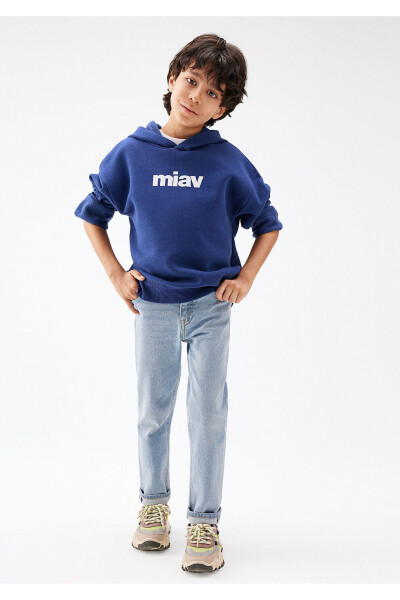 Miav Baskılı Kapüşonlu Sweatshirt 6S10028-70722 - 2