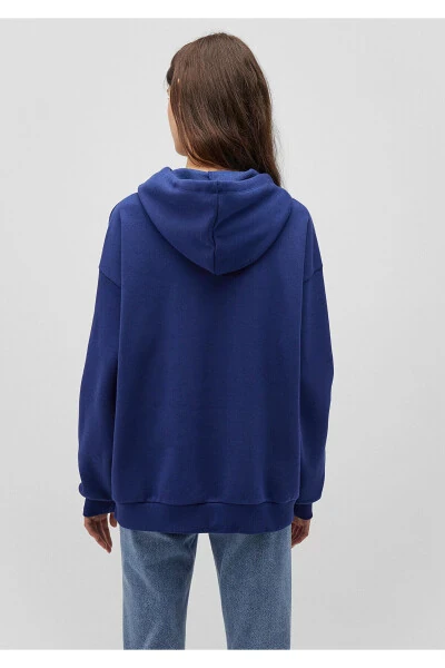 Miav Printed Hooded Blue Sweatshirt 1S10131-70722 - 18