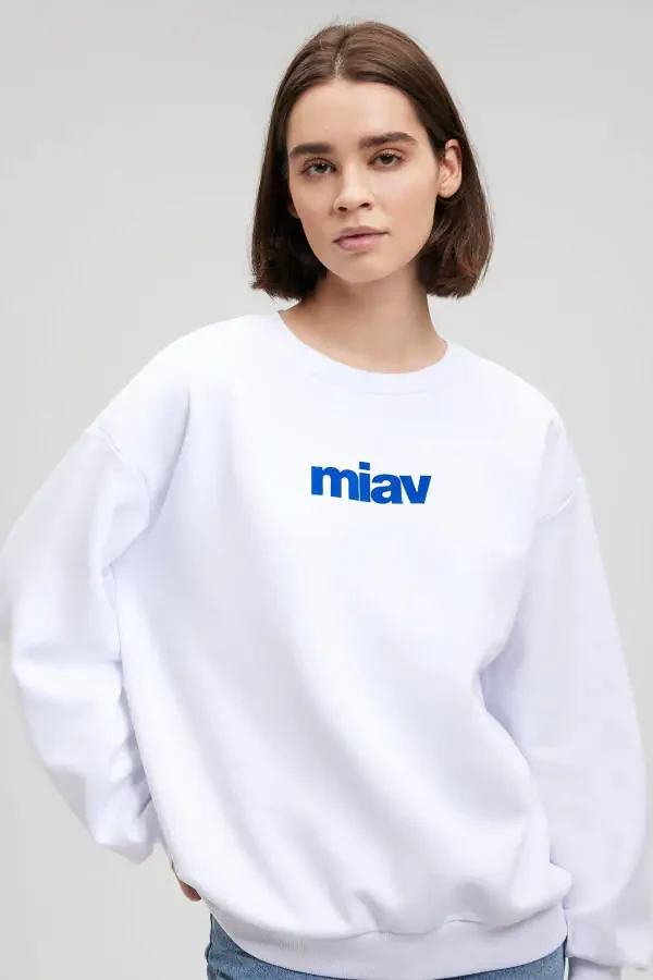 Miav Printed White Sweatshirt 1610964-620 - 20