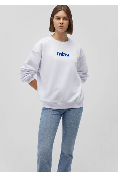 Miav Printed White Sweatshirt 1610964-620 - MAVI
