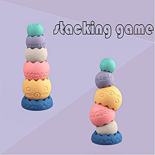 Miawow Stacking Balls Soft Toys for Babies 6 12 18 Months 1 Year Old Girls Boys - Toddlers Sensory Educational Montessori Baby Blocks - Infant Newborn Developmental Teething Learning Stacker Cups - MIAWOW (1)