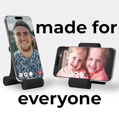 Mica Design Company Skalene Phone Stand - 100% Silicone Rubber, Adjustable Phone Holder, Prop, Rest - Desk, Office, Home, Kitchen Accessory (Stealth Black) - 4