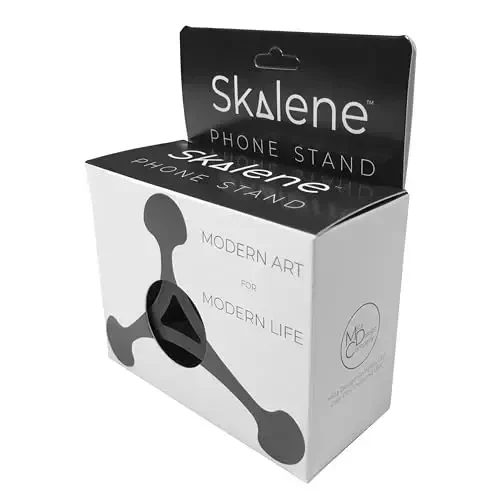 Mica Design Company Skalene Phone Stand - 100% Silicone Rubber, Adjustable Phone Holder, Prop, Rest - Desk, Office, Home, Kitchen Accessory (Stealth Black) - 5