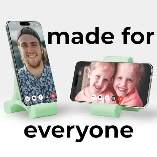 Mica Design Company Skalene Phone Stand - 100% Silikon Rezina, Sozlanishi mumkin bo'lgan Telefon Uslagichi, Tirgak, Dam olish - Stol, Ofis, Uy, Oshxona Aksessuari (Yalpiz Yashil) - 4
