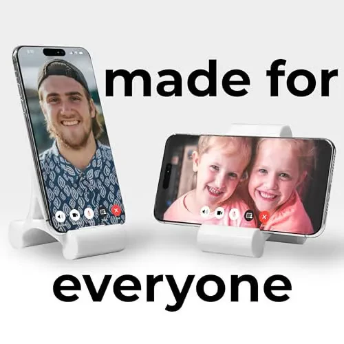 Mica Design Company Skalene Telefon Stend - 100% Silikon Kauchuk, Sozlanuvchan Telefon Uslagich, Tayanch, Yorg'ak - Stol, Ofis, Uy, Oshxona Aksessuari (Arktik Oq) - 4