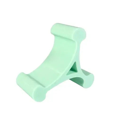 Mica Design Company Skalene Phone Stand - 100% Silicone Rubber, Adjustable Phone Holder, Prop, Rest - Desk, Office, Home, Kitchen Accessory (Mint Green) - 3