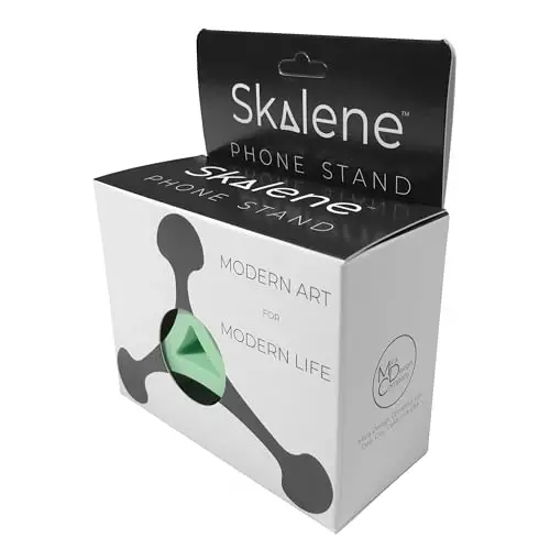 Mica Design Company Skalene Phone Stand - 100% Silicone Rubber, Adjustable Phone Holder, Prop, Rest - Desk, Office, Home, Kitchen Accessory (Mint Green) - 5