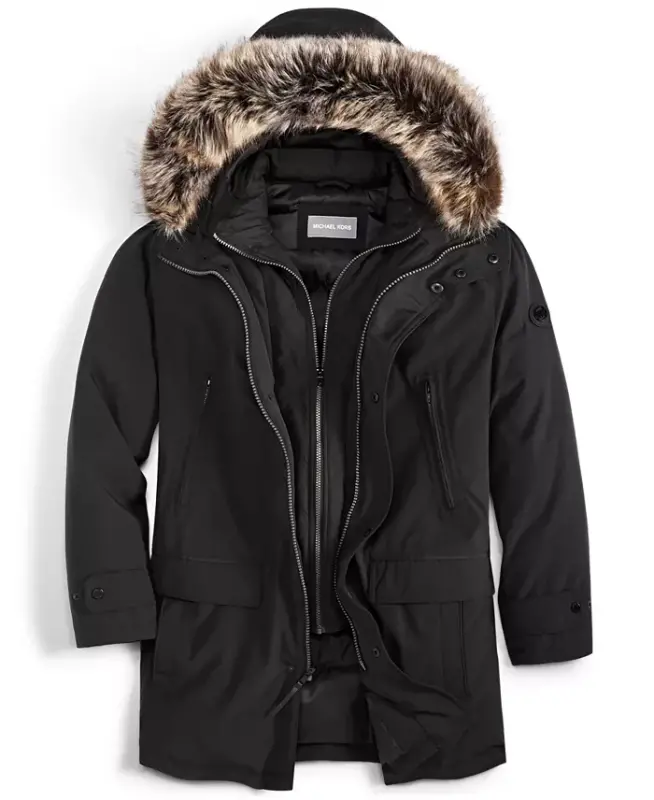 Michael Kors erkaklar uchun kapüşonli bib Snorkel Parka, Modazone uchun yaratilgan - 5
