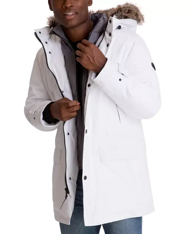 Michael Kors erkaklar uchun kapyushonli bib snorkel parka, Modazone uchun yaratilgan - 6