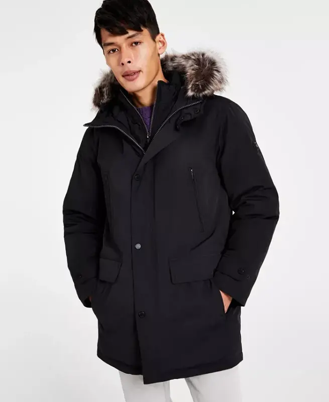 Michael Kors Men's Hooded Bib Snorkel Parka, Created for Modazone - MICHAEL KORS