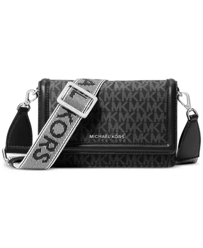 Michael Kors Jet Set Mini Logo Nylon Crossbody - Black - 1