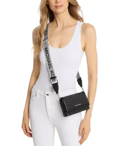 Michael Kors Jet Set Mini Logo Nylon Crossbody - Black - Michael Kors (1)