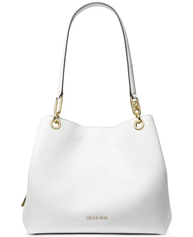 Michael Kors Kensington Large Leather Tote Bag - Optic Whit - Michael Kors